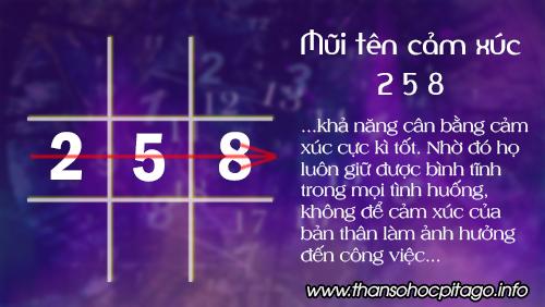 Mũi tên cân bằng cảm xúc 258 trong thần số học