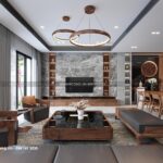 Ấn tượng với thiết kế nội thất gỗ óc chó biệt thự Park City