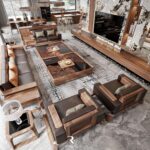 Thiết kế nội thất biệt thự gỗ óc chó hiện đại và sang trọng