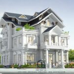 Thiết kế biệt thự 2 tầng 1 tum tân cổ điển đẹp lãng mạn