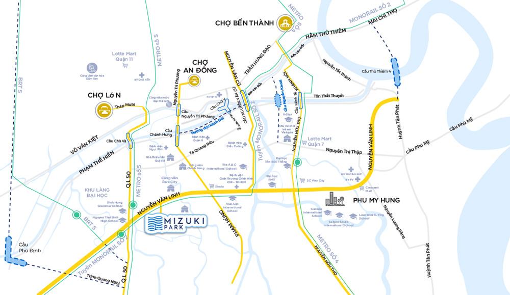 vị trí khu mizuki park nam long