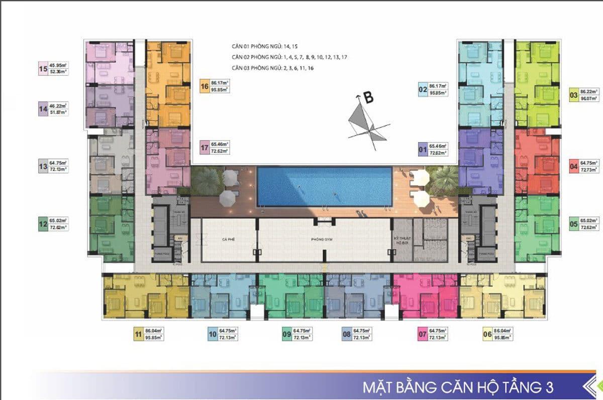 mat bang tang 3 du an can ho phu tai residence - PHÚ TÀI RESIDENCE QUY NHƠN