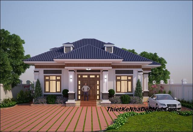 Mẫu nhà 1 tầng 4 phòng ngủ