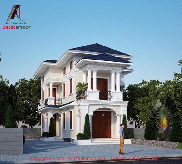 Biệt thự mini 2 tầng có kết cấu tương tự biệt thự thông thường