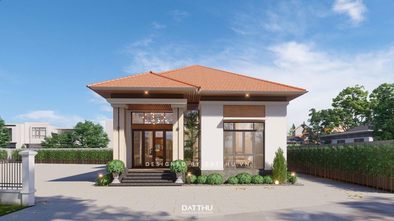 Biệt thự sân vườn 1 tầng địa trung hải