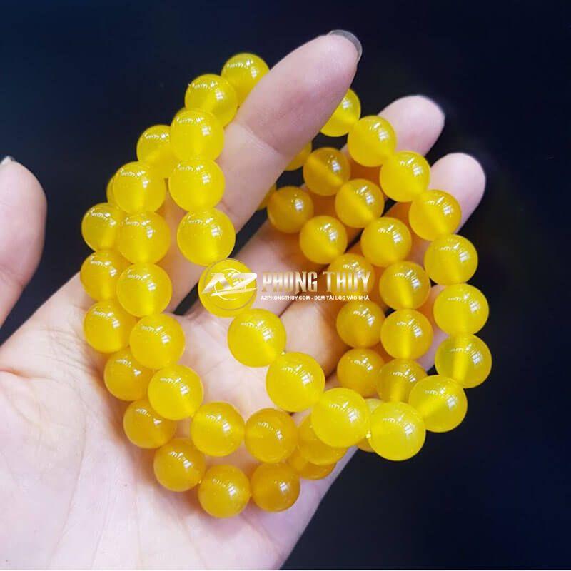 Vòng tay đá mã não màu vàng