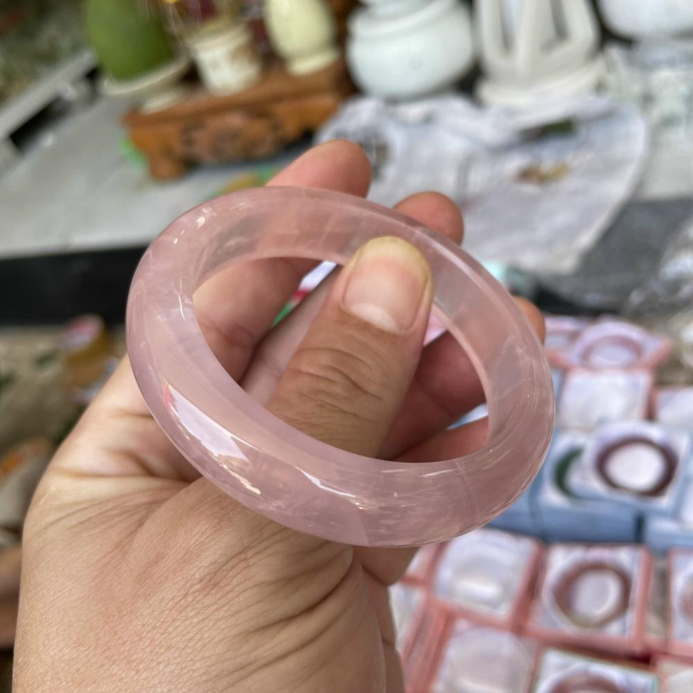 Vòng tay bản liên đá Thạch Anh hồng VT62