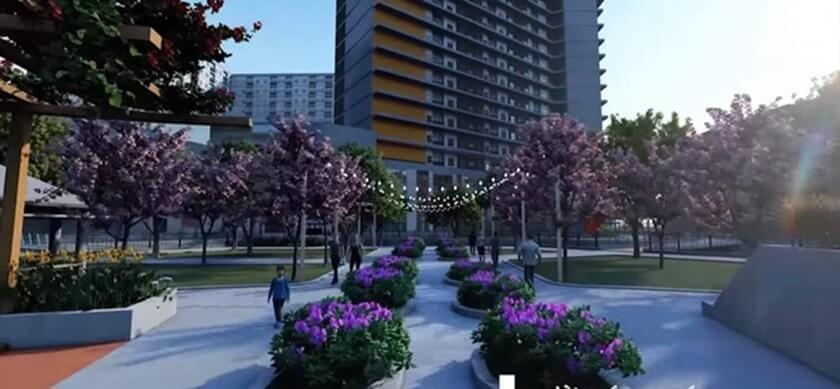 Khu vực công viên trung tâm với các tiện ích City Gate 3 nổi bật trong khuôn biên dự án