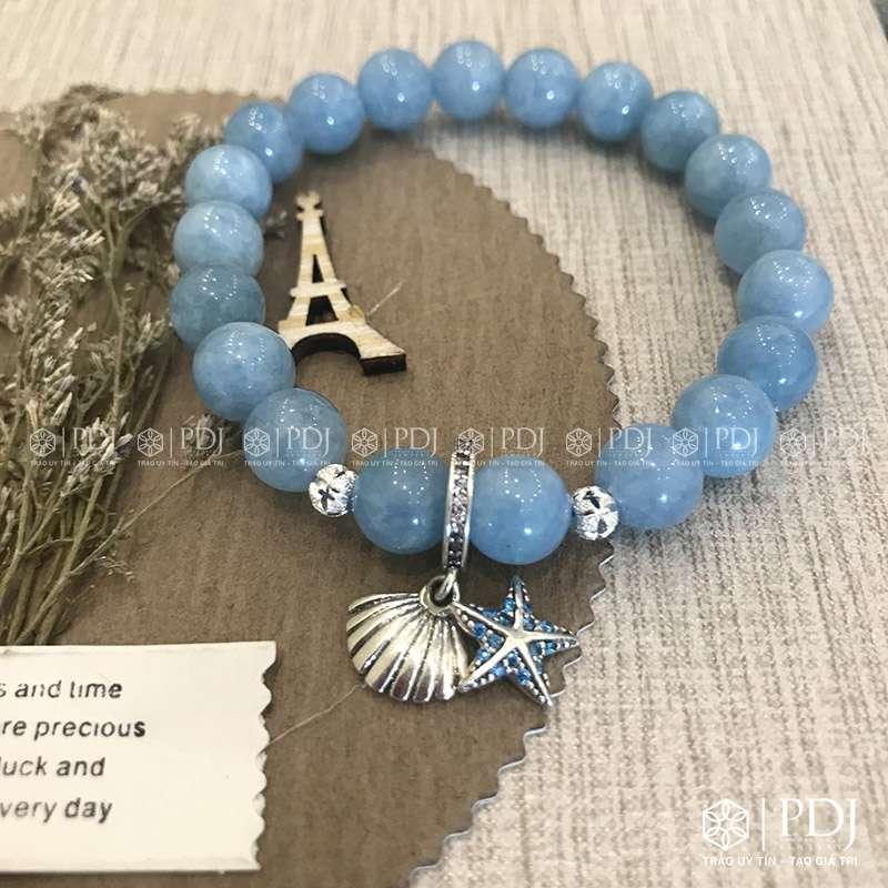Vòng Aquamarine 8 ly charm Pandora PDJ