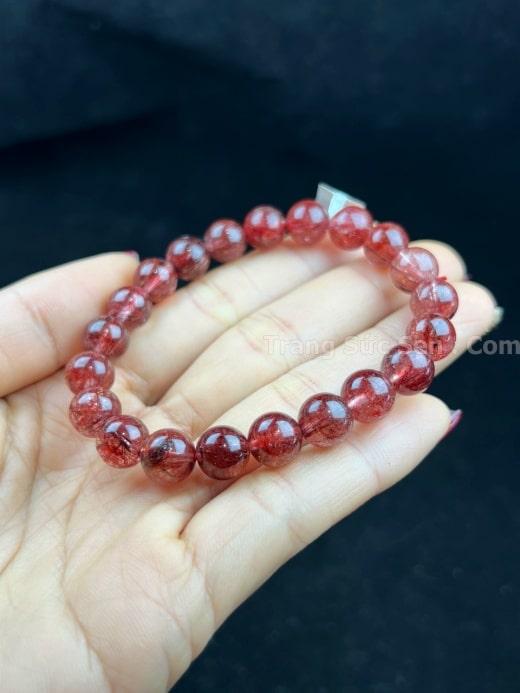 vòng tay đá thạch anh tóc đỏ