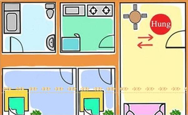 Thiết kế bếp hướng ra cửa chính là lỗi phong thủy bạn nên tránh khi thiết kế bếp.