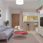 Mẫu thiết kế nội thất căn hộ 54m2 - 2 phòng ngủ đẹp và rộng rãi bất ngờ