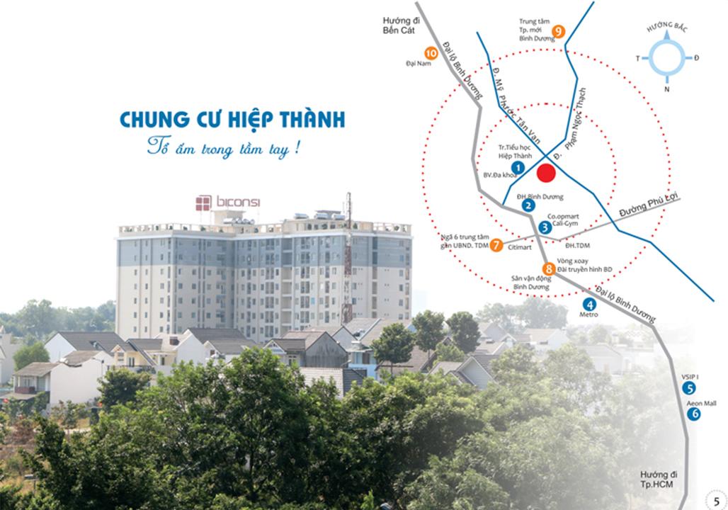 Vị trí dự án chung cư hiep thanh binh duong